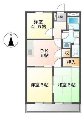 御着駅 徒歩17分 1階の物件間取画像